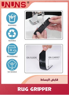 UNUNS 32 Pack Rug Gripper,Non Slip Rug Grippers,Double Sided Rug Grippers,Washable Carpet Tape,Removable Prevent Curling Corner Carpet Holder,For Hardwood Floors And Tile  - Image 2
