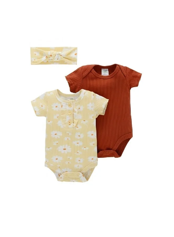 بمبىمىشى بامبيميتشي يارا طقم قطعة قصيرة بأكمام قصيرة وطبعة زهور - متعدد الألوان