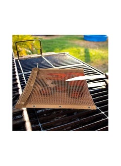 SYOSI BBQ Mesh Grill Bags High Temperature Resistant Grid Barbecue Bag Reusable Grilling Pouches for Charcoal Gas Electric Grills Set Is A Must-Have All Event 2 Pack Brown  - Image 3