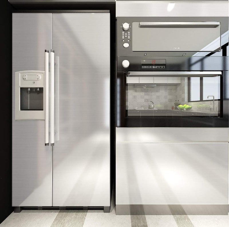 HOME13™ Wallpaper Self Adheisve Silver Brushed Contact Wallpaper Vinyl Removable Waterproof Kitchen Cabinet Countertop (24x200 Inches, Silver Brushed) - Image 3