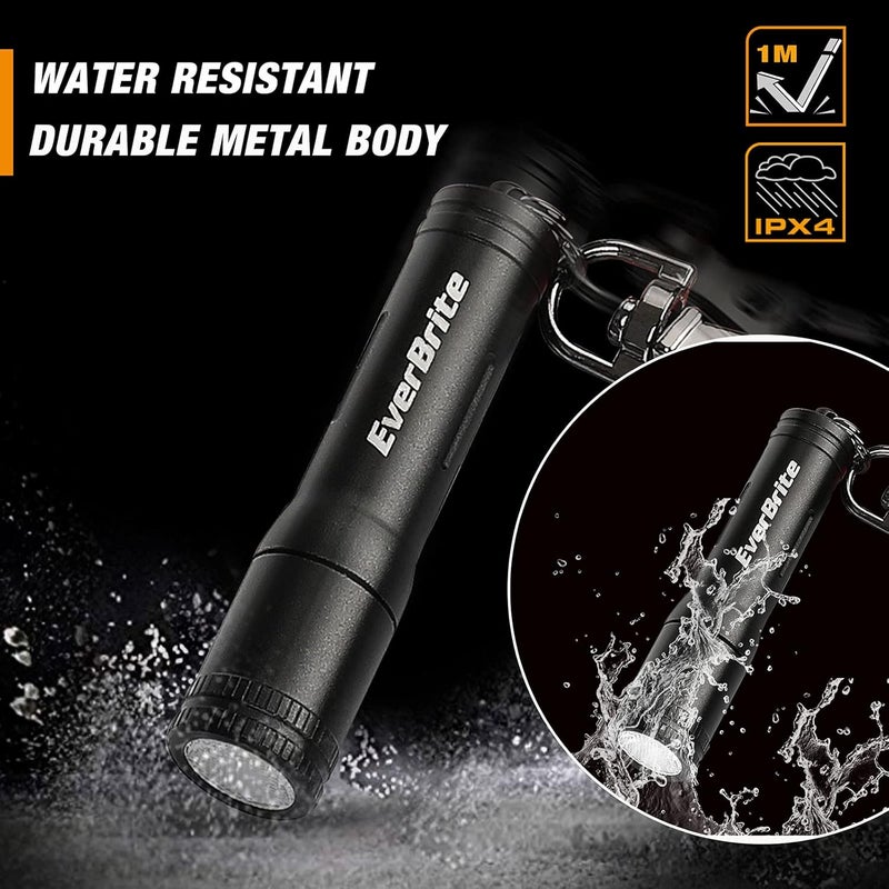 EverBrite Mini LED Flashlight High Lumen Keychain EDC Flashlight, Small Pocket Pen-Light for Hurricane Supplies, Camping, Hiking, Emergency, Hunting, 1 AAA Battery(Include), Black - Image 5