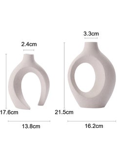 Eworld Elegant White Contemporary Ceramic Vases, Featuring Minimalist Nordic Boho and Aesthetic Interwoven Design, Perfect for Home Decor, Weddings and Table Centerpieces, Available in Sets of 2 and 4  - Image 2
