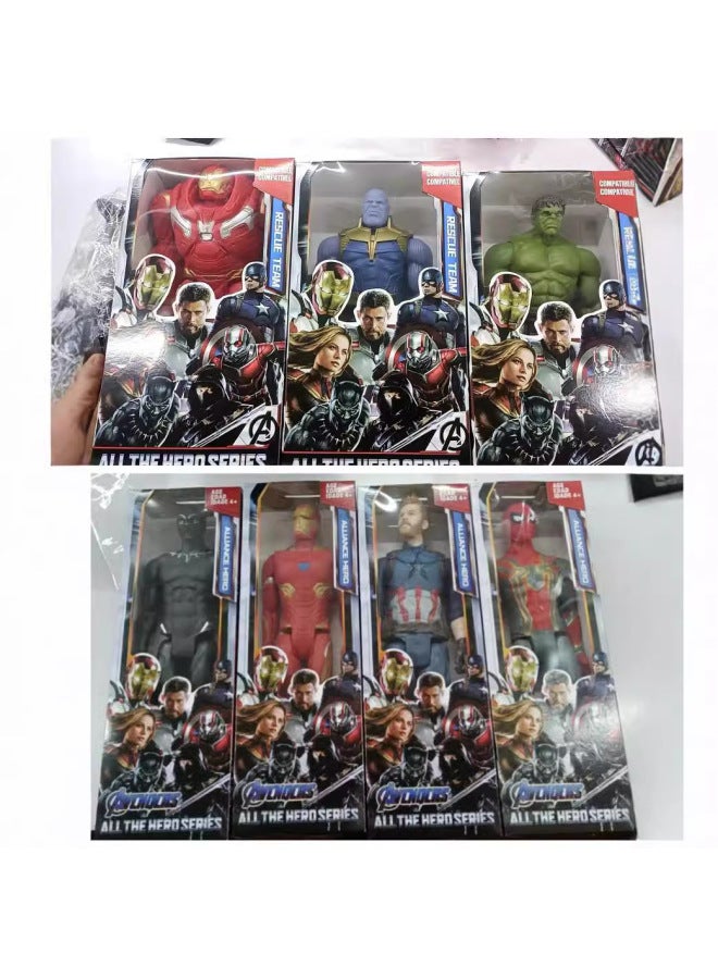 The AvengerS 3 Infinity War Steel M Spider M Spider Man ThanoS Black Panther 30cm Action Figure Model-Color:Than M Ba - Image 1