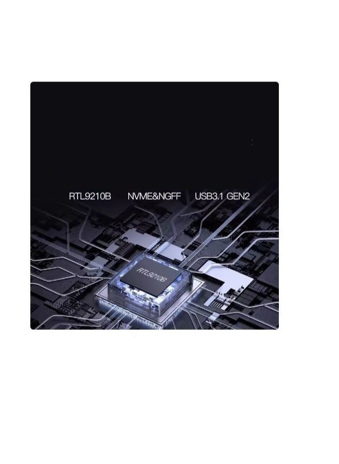 ماركة غير محددة - علبة شفافة m.2 SSD مع قارئ لبروتوكول NVME/SATA/M.2 ثنائي NGFF إلى USB3.1 عالي  السرعة - Image 1