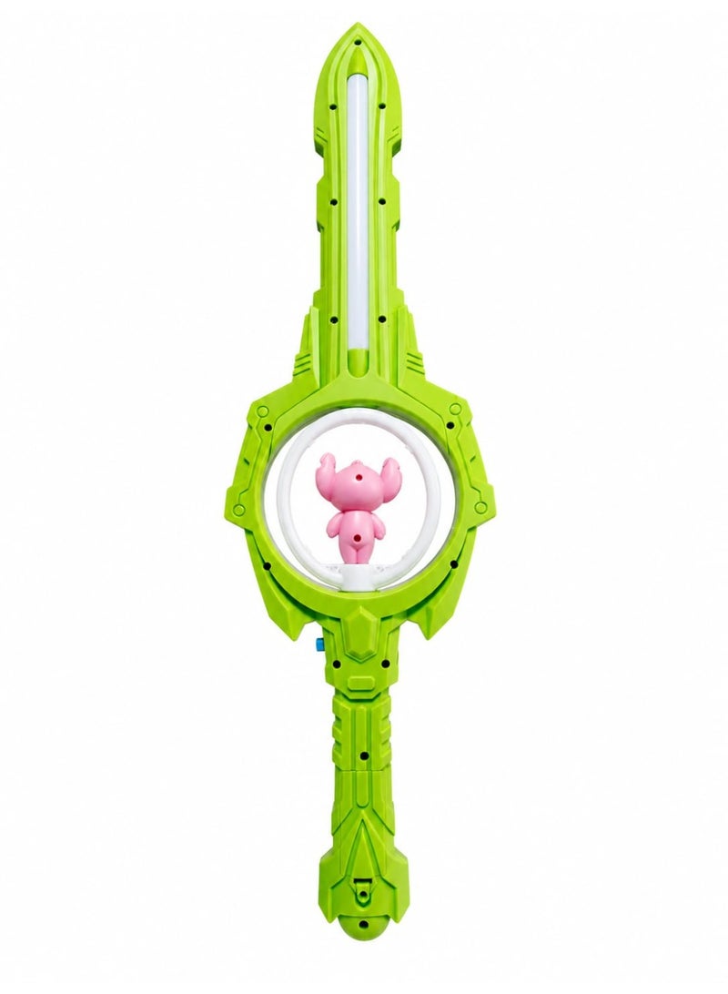 vGRASSP LED Light Up Toy Sword with Luminous Rotating Wheel, Flashing Light Sword for Kids, Interactive Role Play Toy, Colorful LED Glow Effects, Fun Outdoor & Indoor Adventure Toy for Boys and Girls, Durable Lightweight Plastic, Ideal Birthday Gift, 55 × 17 × 2 cm - Image 1