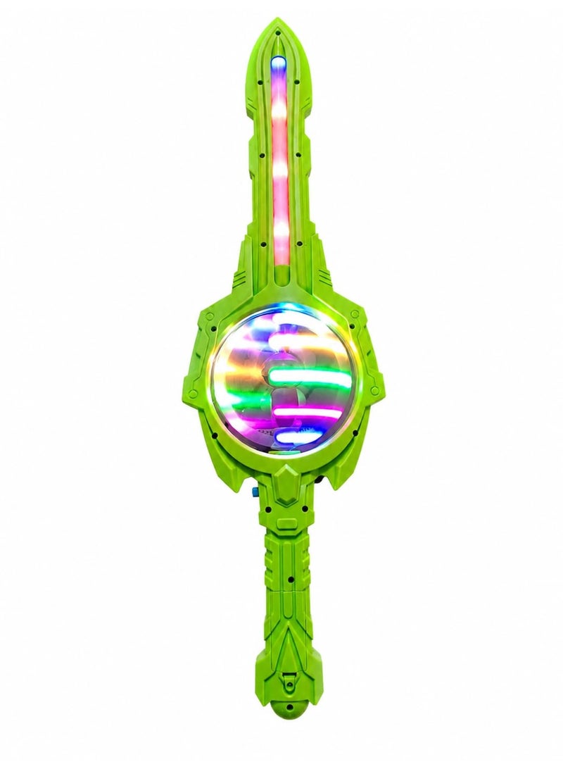 vGRASSP LED Light Up Toy Sword with Luminous Rotating Wheel, Flashing Light Sword for Kids, Interactive Role Play Toy, Colorful LED Glow Effects, Fun Outdoor & Indoor Adventure Toy for Boys and Girls, Durable Lightweight Plastic, Ideal Birthday Gift, 55 × 17 × 2 cm - Image 2