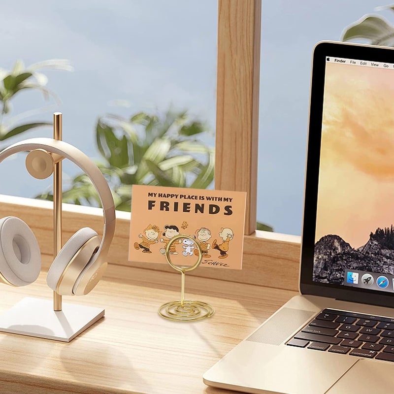 HomWanna Table Number Holders 20Pcs - 2 Inch Mini Place Card Holder Short Table Number Stands for Wedding Party Graduation Reception Restaurant Home Centerpiece Decorations Office Memo (Gold) - Image 2