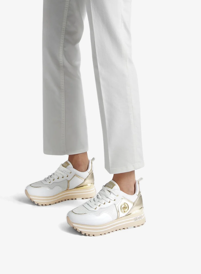 ليو جو أحذية رياضية جلدية وشبكية بمنصة