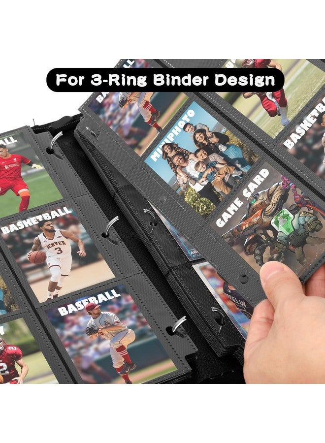POKONBOY 900 Pockets Trading Baseball Card Sleeves Binder, 50 Pages Double-Sided Protector Sports Card Binder Fit for MTG YU-GI-OH Cards, Football Cards, Game Cards, Standard Sized Cards for 3-Ring Binder - Image 4