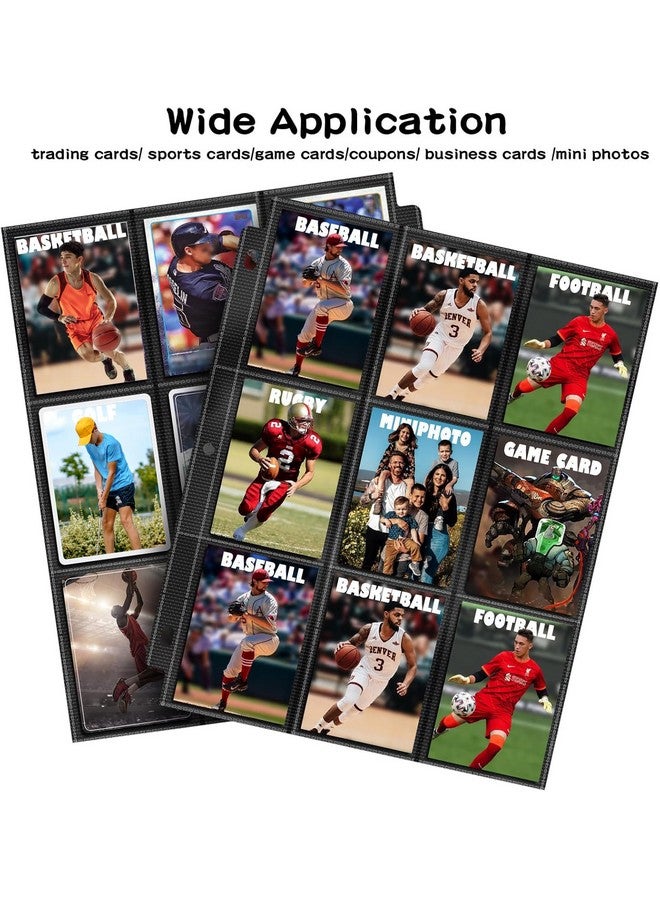 POKONBOY 900 Pockets Trading Baseball Card Sleeves Binder, 50 Pages Double-Sided Protector Sports Card Binder Fit for MTG YU-GI-OH Cards, Football Cards, Game Cards, Standard Sized Cards for 3-Ring Binder - Image 3