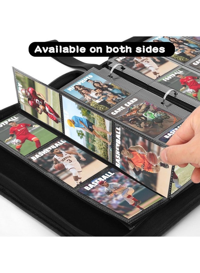 POKONBOY 900 Pockets Trading Baseball Card Sleeves Binder, 50 Pages Double-Sided Protector Sports Card Binder Fit for MTG YU-GI-OH Cards, Football Cards, Game Cards, Standard Sized Cards for 3-Ring Binder - Image 5