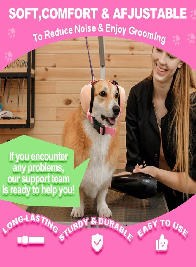 PROHEAR واقيات أذن للكلاب من بروهير لحماية الأذنين من ضوضاء الألعاب النارية، سماعات رأس قابلة للتعديل لإلغاء ضوضاء الكلاب للاستخدام الخارجي في فصل الشتاء، صغير، معدل تقليل الضوضاء 28 (صغير، وردي) - Image 3