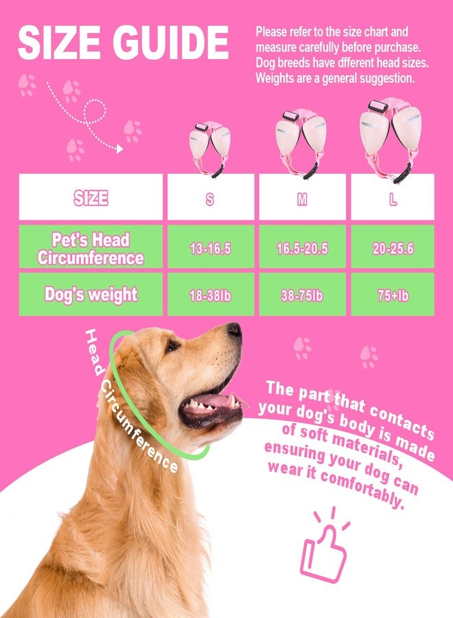 PROHEAR واقيات أذن للكلاب من بروهير لحماية الأذنين من ضوضاء الألعاب النارية، سماعات رأس قابلة للتعديل لإلغاء ضوضاء الكلاب للاستخدام الخارجي في فصل الشتاء، صغير، معدل تقليل الضوضاء 28 (صغير، وردي) - Image 2