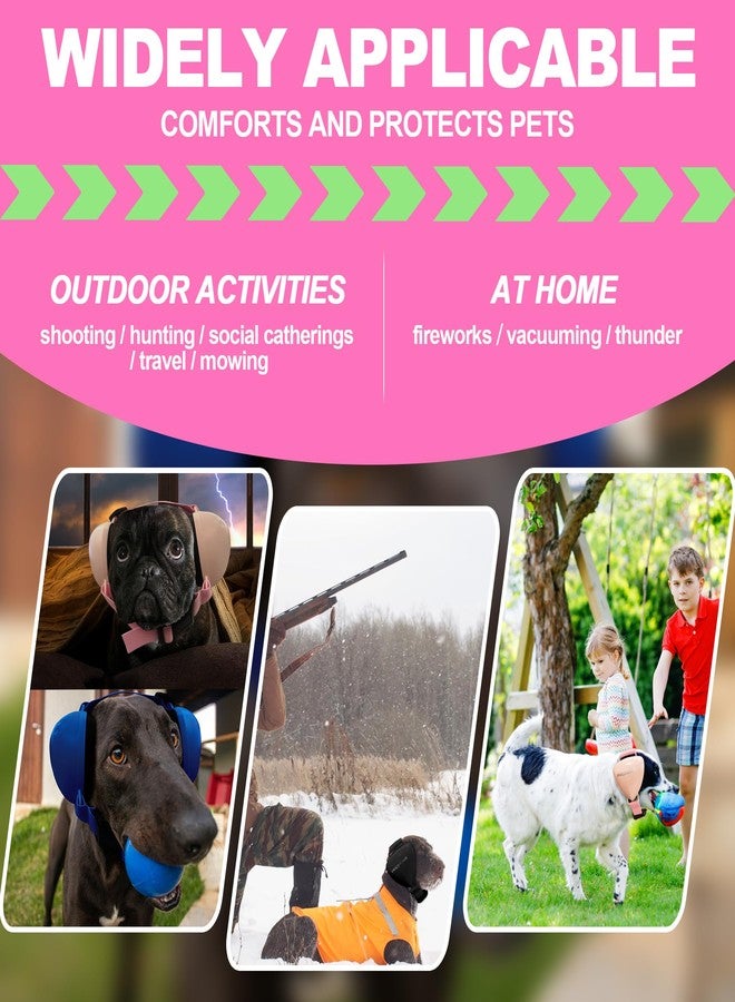 PROHEAR واقيات أذن للكلاب من بروهير لحماية الأذنين من ضوضاء الألعاب النارية، سماعات رأس قابلة للتعديل لإلغاء ضوضاء الكلاب للاستخدام الخارجي في فصل الشتاء، صغير، معدل تقليل الضوضاء 28 (صغير، وردي) - Image 4