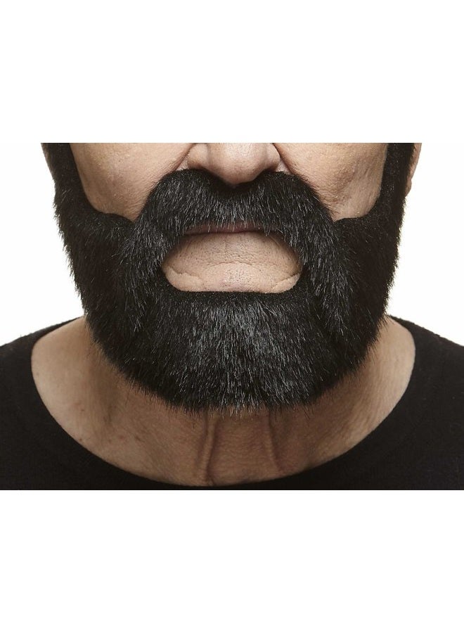Mustaches Self Adhesive, Novelty, Nobleman Fake Beard and Fake Mustache, False Facial Hair, Costume Accessory for Adults, Black Lustrous Color - Image 2
