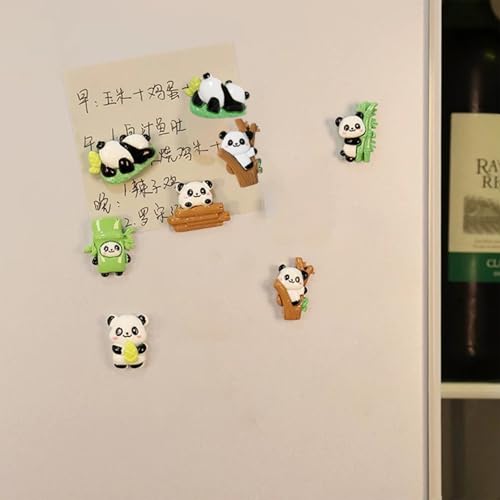 XFSAFDM 8pcs Panda Figurine, Cute Resin Panda Statue, Suitable for Kitchen, Office Whiteboard, Cabinets, and Dishwasher, Idea Home Decoration Gift - Image 3