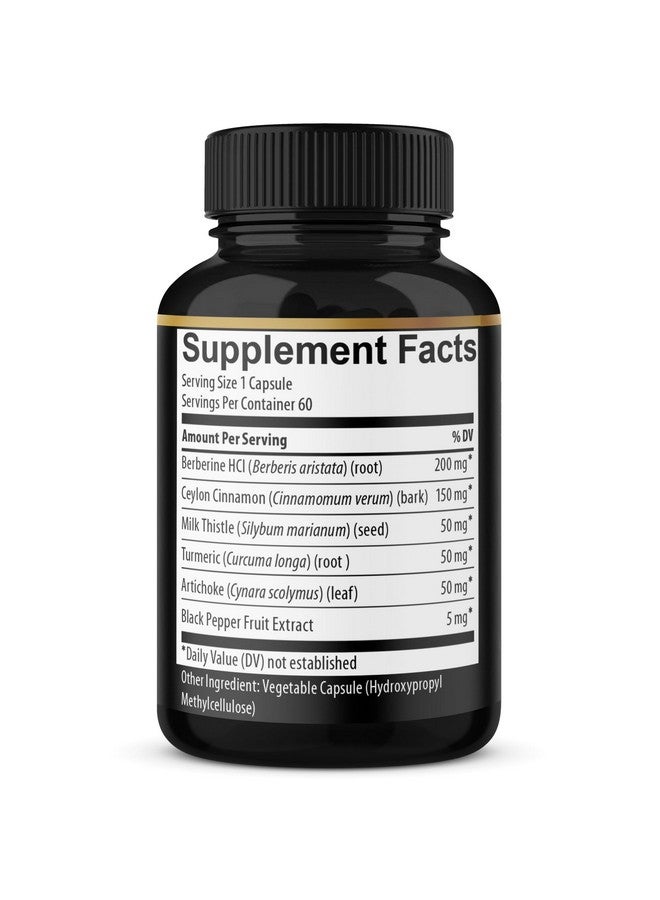 BMVINVOL (3 Packs) Berberine Supplement Plus Ceylon Cinnamon, Milk Thistle, Turmeric, Artichoke Leaf, Black Peppe - 6 Month Supply - 180 Capsules Total - Image 2