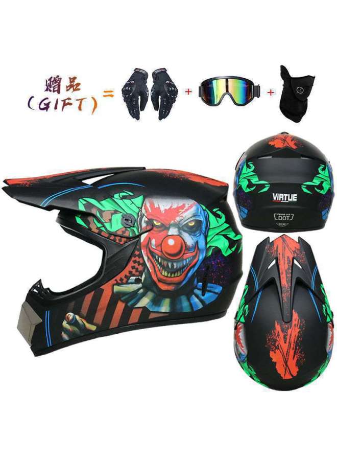 Clown Motorcycle Motocross Stylish Helmet For Men, Teenagers, Karting, Children's Balance Bikes, Mountain Running, Downhill Full Face Helmet