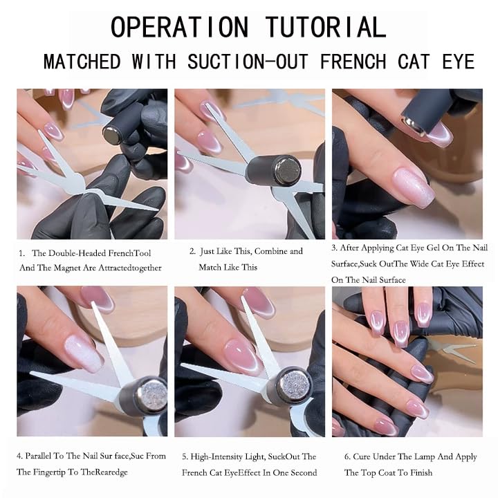 GEMSANVA Cat Eye Nail Magnet Tool, 2-in-1 Scissor Shape for French Effect with Cylindrical Magnet | Cat Eye Gel Polish Magnet for Nail Art DIY, Home Salon & Studio Use - Image 5
