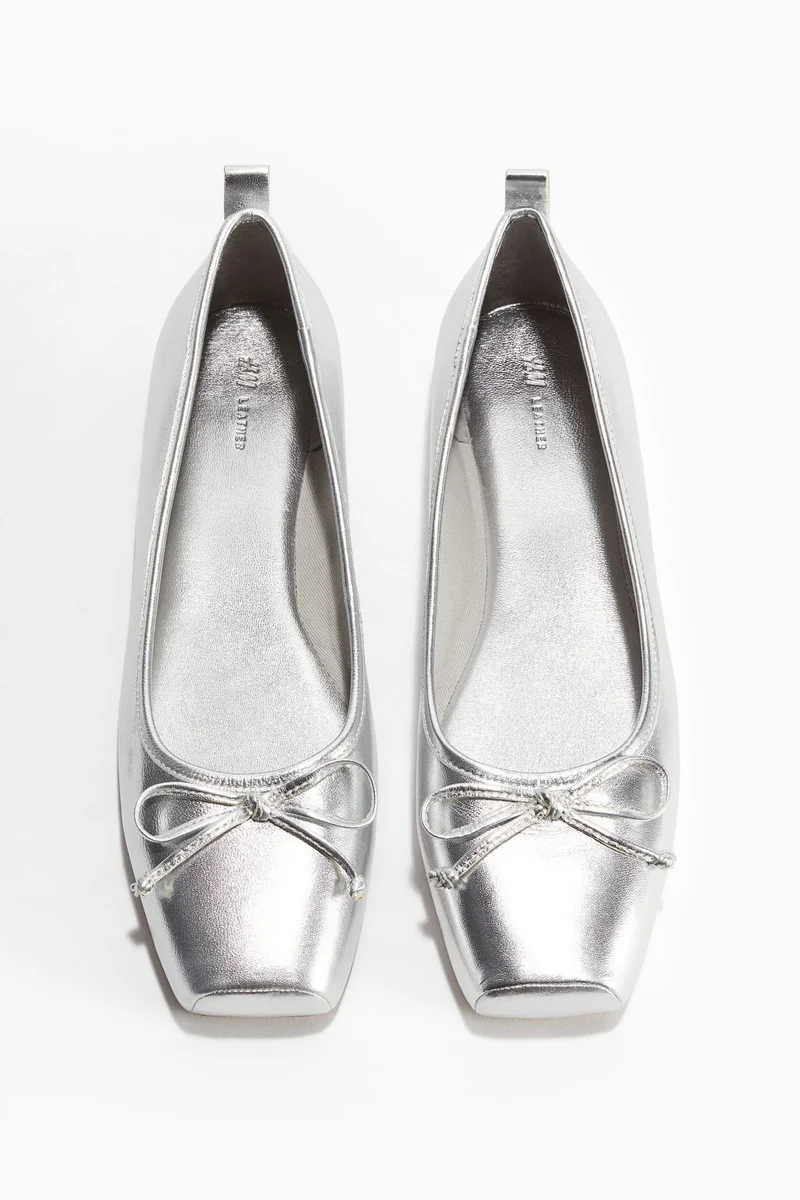 H&M Leather ballet pumps