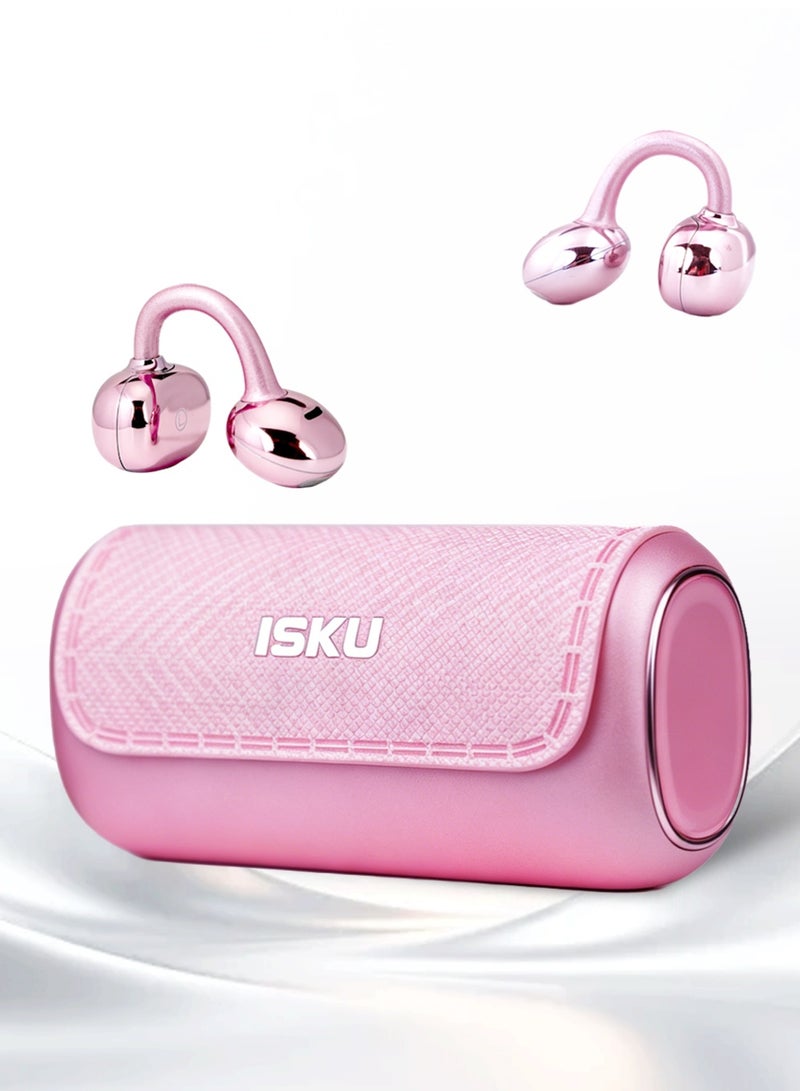 ISKU Open Ear Clip Headphones Wireless Earbuds Bluetooth 6.0 OWS Translation Earphones AI Voice Assistant Multiple Translation Modes, HIFI Anti-Leakage HD Call Supports Translation of 145 Languages TWS Headphones for Sports Travel Classes Work - Image 1