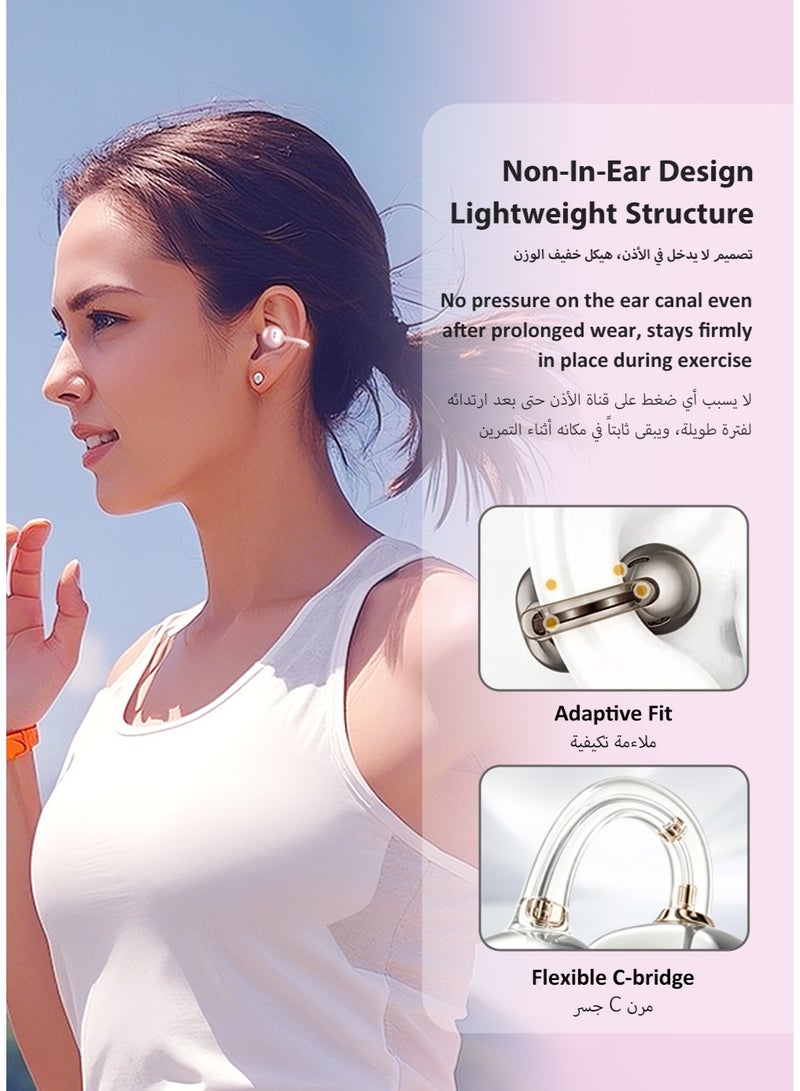 ISKU Open Ear Clip Headphones Wireless Earbuds Bluetooth 6.0 OWS Translation Earphones AI Voice Assistant Multiple Translation Modes, HIFI Anti-Leakage HD Call Supports Translation of 145 Languages TWS Headphones for Sports Travel Classes Work - Image 2