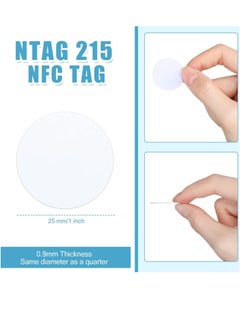 Excefore NFC 215 Cards, Excefore 30 Pcs NFC215 Tag Blank White PVC NFC Coin Cards NFC Cards Compatible with TagMo Amiibo and NFC Enabled Mobile Phones and Devices Round (25 mm/ 1 Inch)  - Image 2