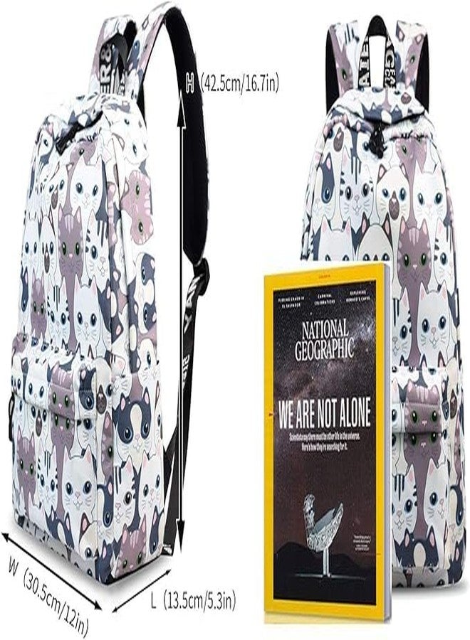 VELWORD Girls School Backpack Fashion Leisure Backpack for Women Teenager Boys Waterproof Bag School Bag Daypack with Laptop Compartment (OFF WHITE) - Image 5