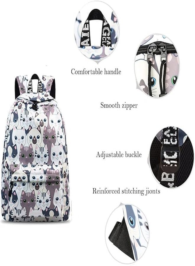 VELWORD Girls School Backpack Fashion Leisure Backpack for Women Teenager Boys Waterproof Bag School Bag Daypack with Laptop Compartment (OFF WHITE) - Image 2