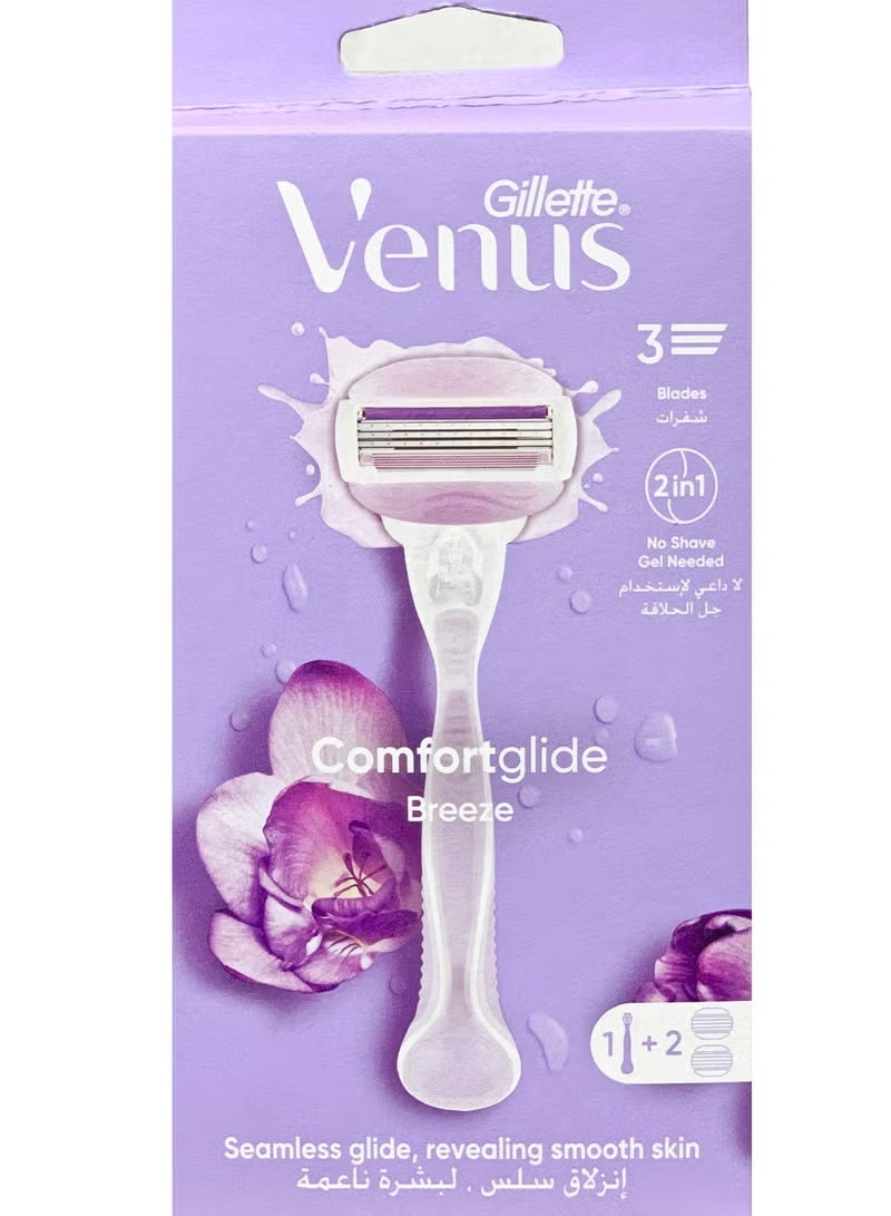 فينوس مقبض نسيم جيليت كومفورت جلايد + شفرتين