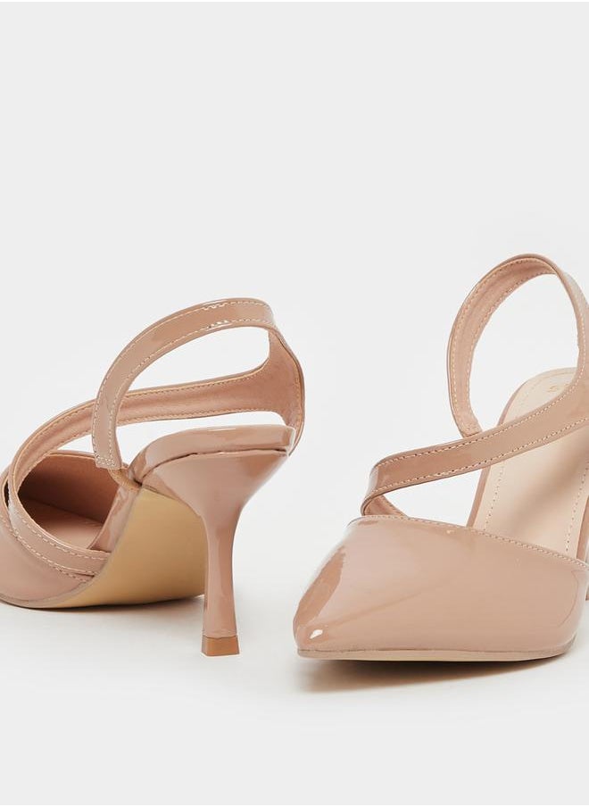Styli - Plain Pointed Toe Stiletto Heel Slingback Shoes - Image 1