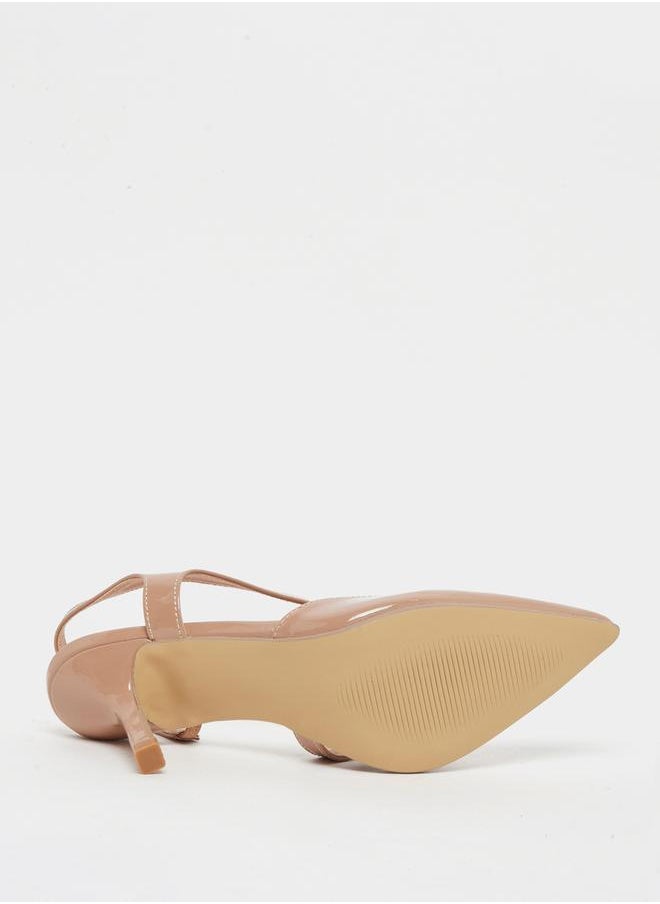 Styli - Plain Pointed Toe Stiletto Heel Slingback Shoes - Image 1