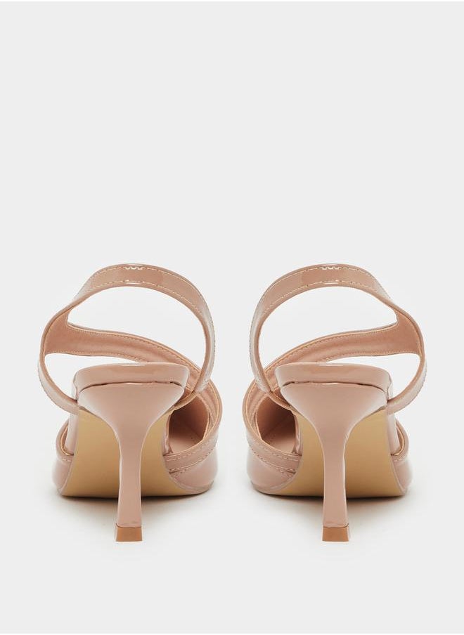 Styli - Plain Pointed Toe Stiletto Heel Slingback Shoes - Image 1