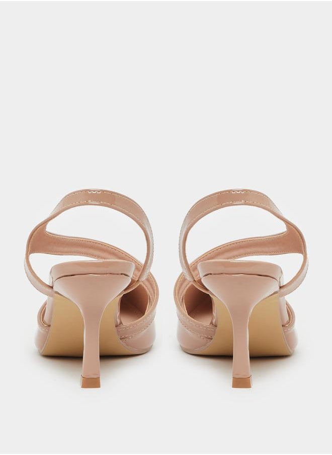Styli - Styli Plain Pointed Toe Stiletto Heel Slingback Shoes - Image 1