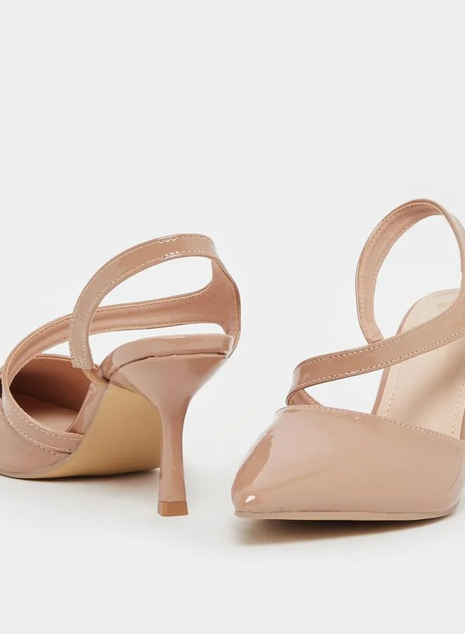 Styli Styli Plain Pointed Toe Stiletto Heel Slingback Shoes