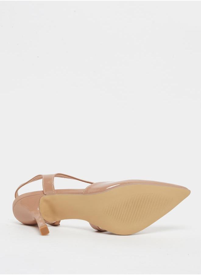 Styli - Styli Plain Pointed Toe Stiletto Heel Slingback Shoes - Image 1
