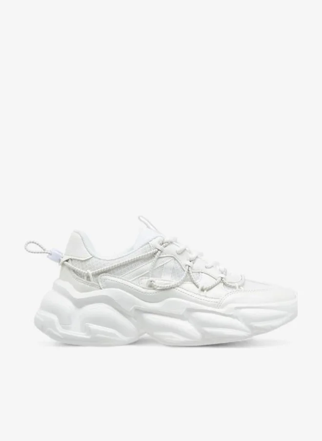 MISSY Panelled Chunky Sneakers With Lace-Up Closure