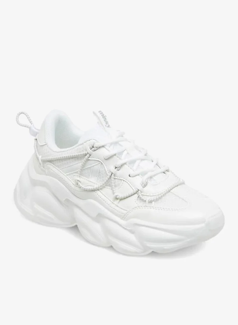 MISSY Panelled Chunky Sneakers With Lace-Up Closure