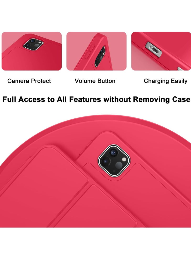 ELTRAZONE 2024 iPad Pro 11" Case (M4, 5th Gen) - Smart Case with Pencil Holder, Touch ID Support, Auto Wake/Sleep Function (Red) - Image 3