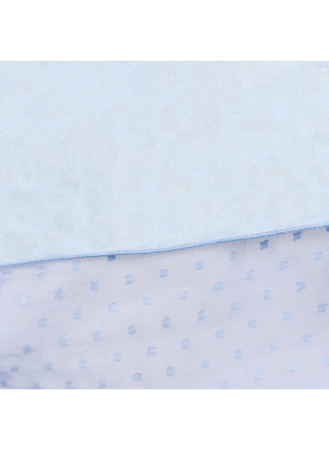 Sunny Fashion - Girls Dress Ice Blue Swiss Dot Hi-lo Halter Chiffon Wedding Sundress Size 12 - Image 1