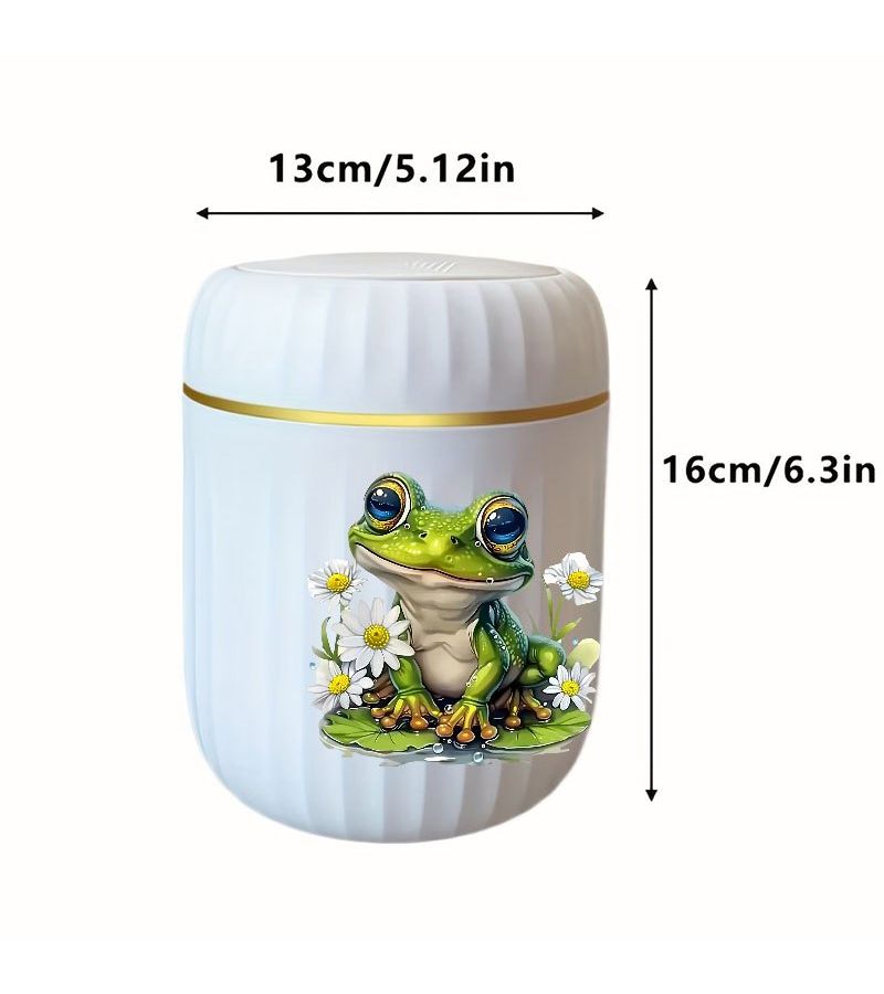 Green Frog Shaped Desktop Waste Basket Mini Trash Can Hands Free Operation - Image 3