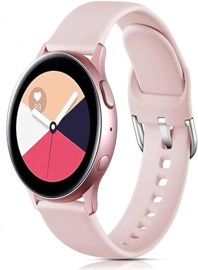 Next Next Store Strap Replacement Band Quality Accessories Fashion Solid Colors Sports Silicone Bracelet Strap Compatible for Samsungwatch 40mm huaweiwatch42mm smartwatch (Pink)