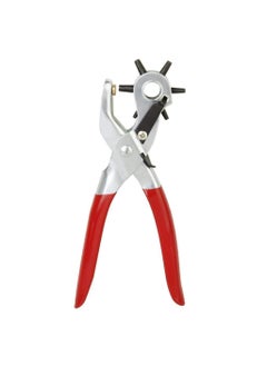 MBUYS MALL Mbuys Mall Leather Belt Hole Punch Pillar with Multi Tool Manual Belts Puncher Maker Machine Red Silver  - Image 1