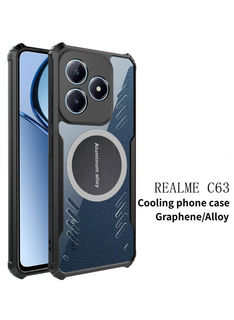 Fankalo جراب هاتف Realme C63 جراب هاتف سيارة مغناطيسي مع وظيفة التبريد ومقاومة السقوط - Image 1