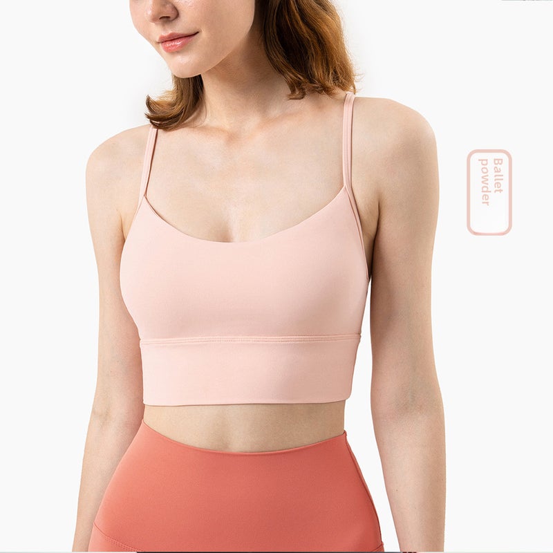 Generic Autumn Winter Strappy Sports Tank Top for Women ballet powder (ballet slipper)