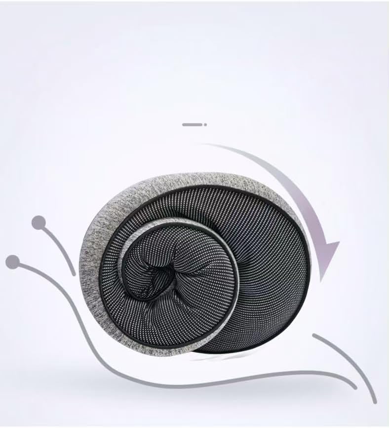 Bare Home وسادة سفر عنق من بار هوم مصنوعة من فوم الذاكرة - دعم عنقي مريح 360° للطائرة، السيارة والمكتب - رمادي - Image 2
