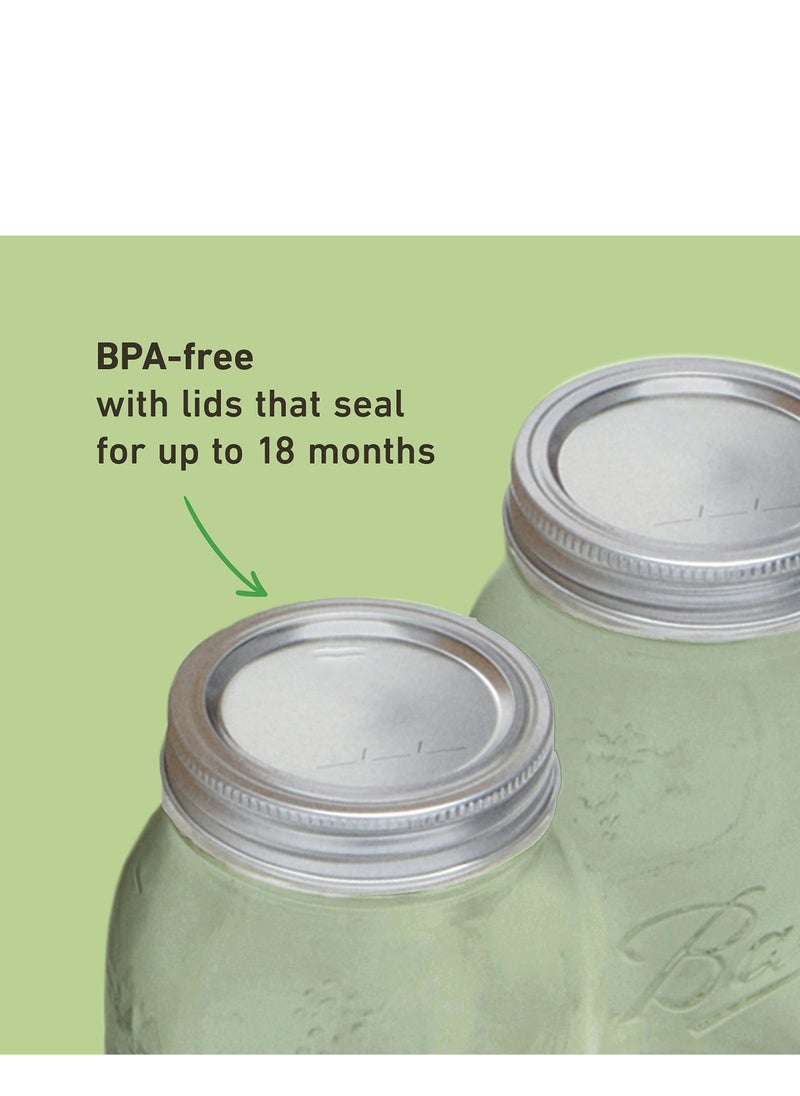 SYOSI - Ball Wide Mouth Mason Jars (32 oz/Capacity) [4 Pack] with Airtight lids and Bands. For Canning, Fermenting, Pickling, Decor - Freezing, Microwave And Dishwasher Safe - Image 1