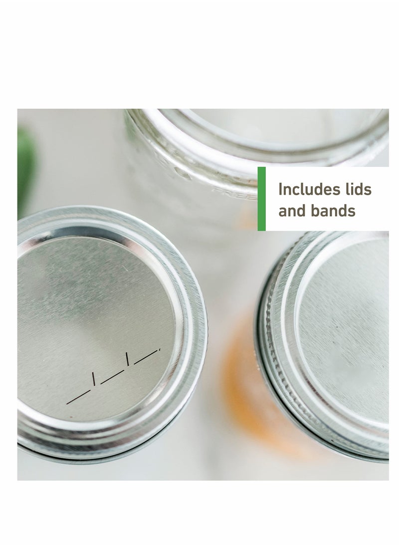 SYOSI - Ball Wide Mouth Mason Jars (32 oz/Capacity) [4 Pack] with Airtight lids and Bands. For Canning, Fermenting, Pickling, Decor - Freezing, Microwave And Dishwasher Safe - Image 1