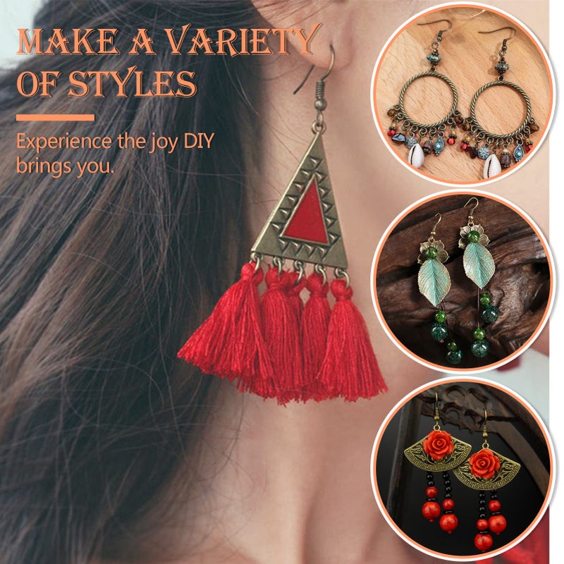 TOAOB THE ONE AND ONLY BABY TOAOB 200pcs 925 Silver Plated Earring Hooks Ear Wires Fish Hooks Earring Making Kit with 18mm Antique Bronze Hypoallergenic Earring Hooks and 200pcs Earring Backs for DIY Jewelry Making - Image 5