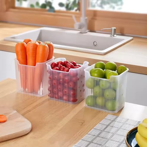TASMAX Refrigerator Side Door Organizer for Fridge Containers for Storage, Fridge Organiser Storage Boxes, Fridge Box for Vegetables Curry Leaves Kitchen Accessories Items - Image 3